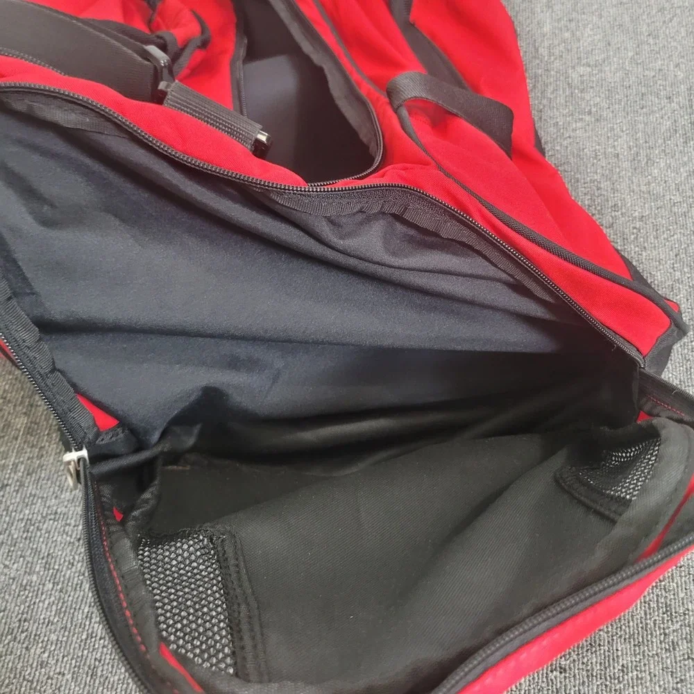 Nike Duffel Bag Unisex Red Black Swoosh Athletic Gym Travel Bag Fitness Helath